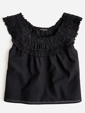J.Crew Rosalie Top in Black Cotton Voile | XXL | EUC
